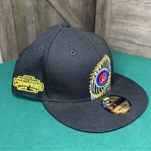 New Era MLB Chicago Cubs World Series Champions 2016 Hat Mens Snapback Black NWT